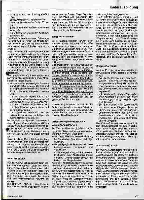 Vorschauseite 4: Kaderschulung bei der VESKA
