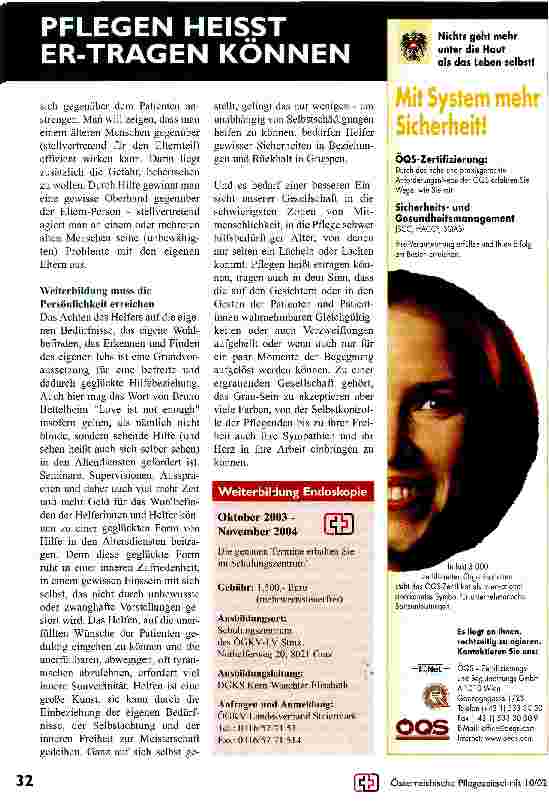 Vorschauseite 5: Gefahren und Freuden in der Pflege von alten Menschen