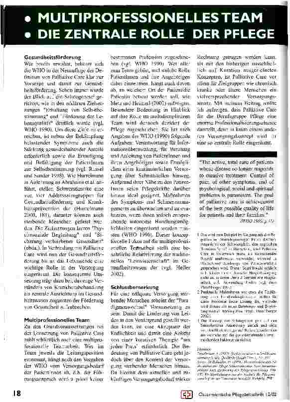 Vorschauseite 3: Palliative Care - Ein Paradigmenwechsel