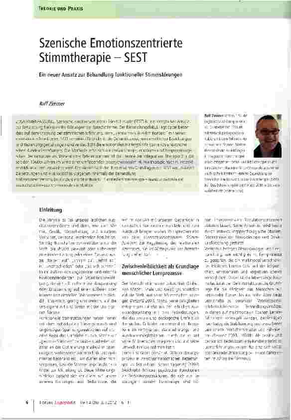 Vorschauseite 1: Szenische Emotionszentrierte Stimmtherapie - SEST