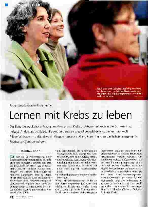 Vorschauseite 1: Patientenedukations-Programme Lernen mit Krebs zu leben