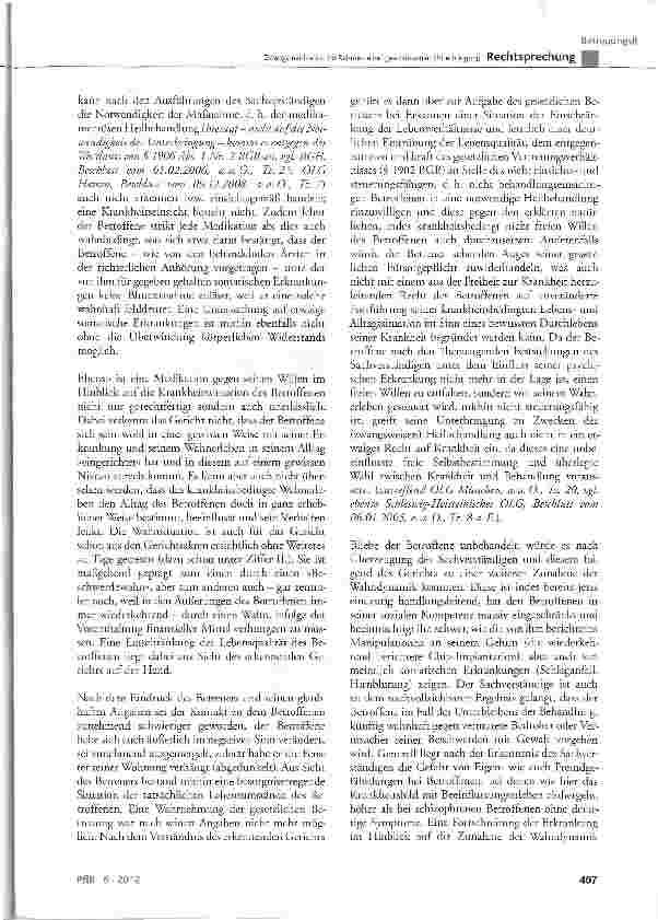 Vorschauseite 6: Zwangsmedikation im Rahmen einer geschlossenen Unterbringung