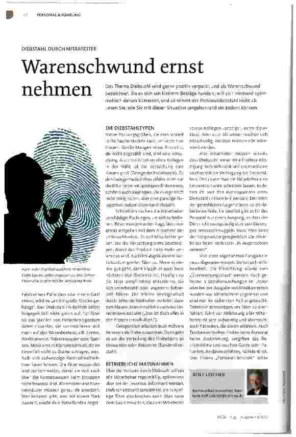 Vorschauseite 1: DIEBSTAHL DURCH MITARBEITERWarenschwund ernst nehmen