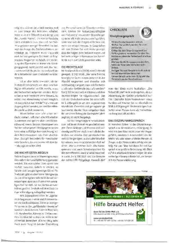 Vorschauseite 2: DIEBSTAHL DURCH MITARBEITERWarenschwund ernst nehmen