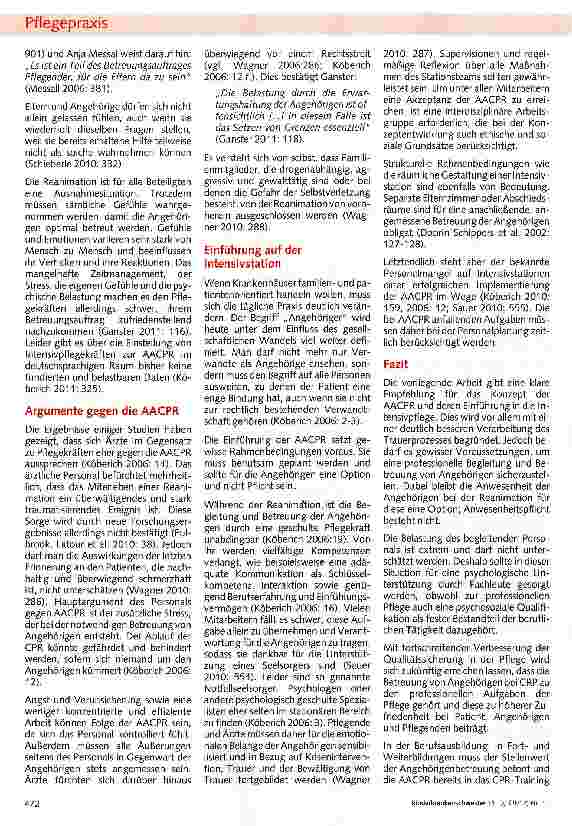 Vorschauseite 2: Anwesenheit von Eltern während der Reanimation