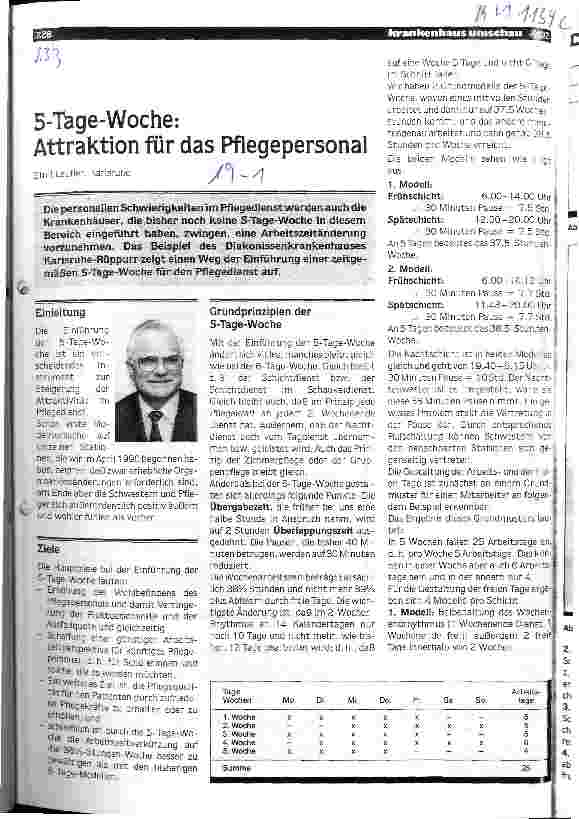 Vorschauseite 1: 5-Tage-Woche: Attraktion für das Pflegepersonal