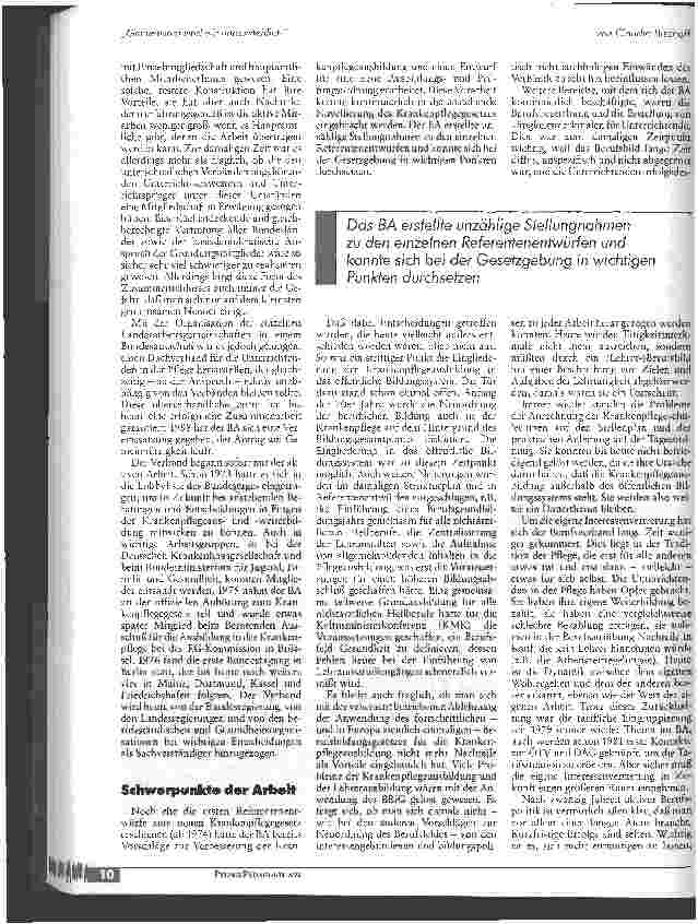 Vorschauseite 2: Gemeinsam sind wir unausstehlich Gedanken zum 20jährigen Bestehen der LAG der Lehrerinnen/Krankenpflege