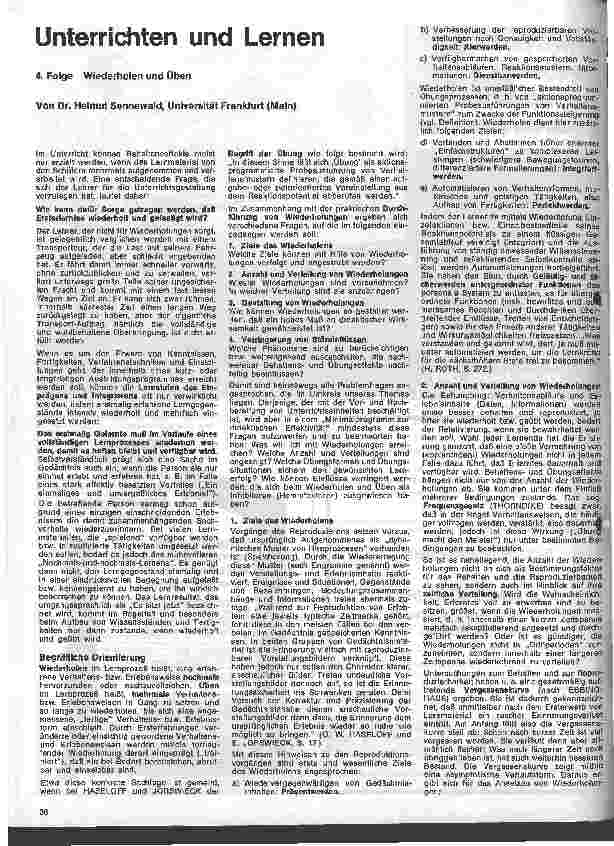 Vorschauseite 1: Unterricht und Lernen 4. Folge: Wiederholen und Üben