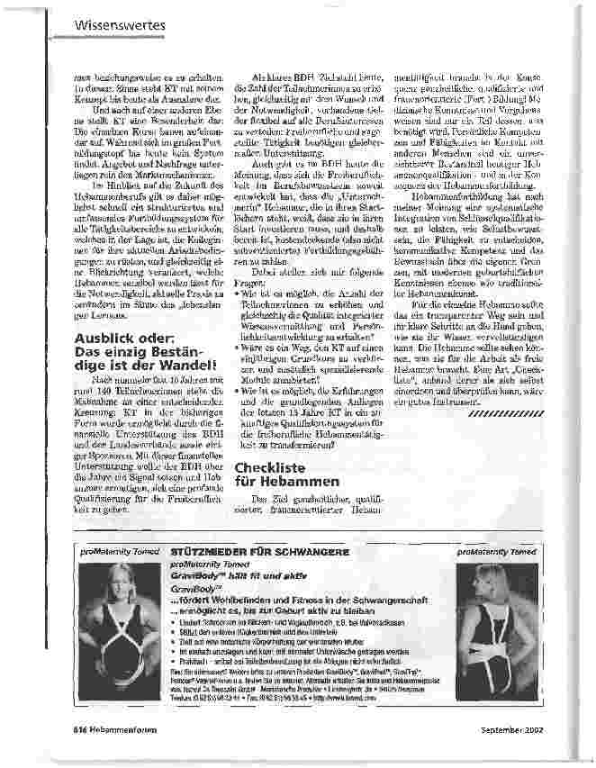 Vorschauseite 3: KIRCHRÖDER TURMFORTBILDUNG FÜR FREIBERUFLICHE HEBAMMEN