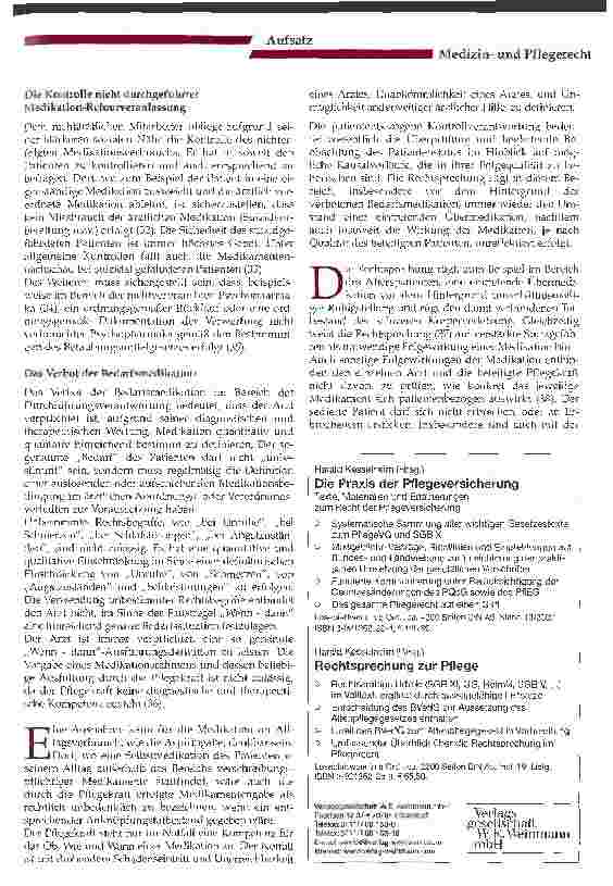 Vorschauseite 5: Die Pflege und die Medikation des Patienten