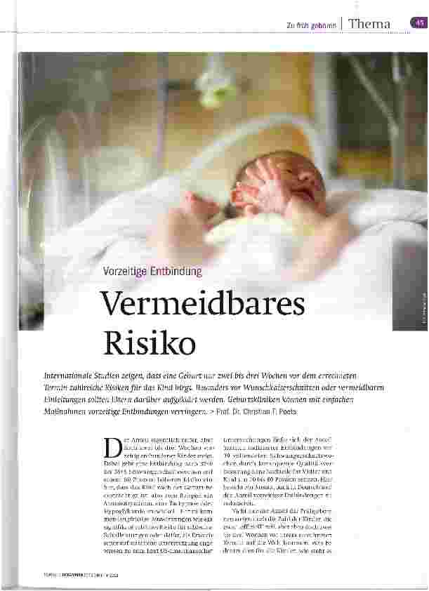 Vorschauseite 1: Vermeidbares Risiko