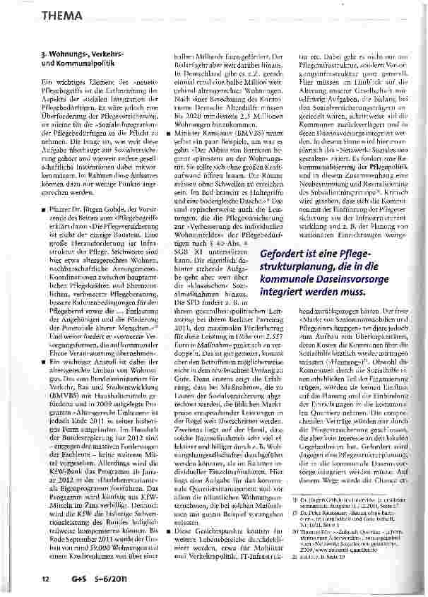 Vorschauseite 4: Pflegereform nicht isoliert betrachten - Die Probleme reichen weit über die Pflegeversicherung hinaus
