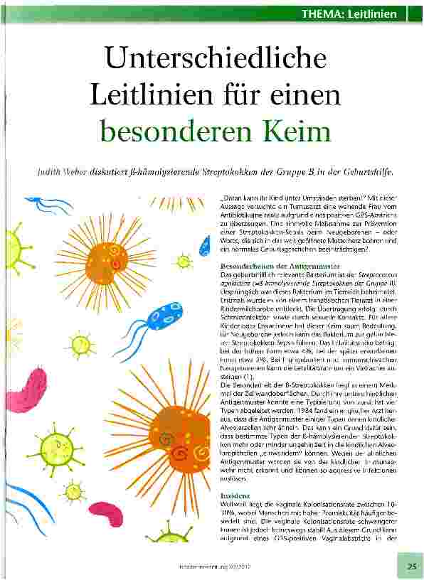 Vorschauseite 1: Unterschiedliche Leitlinien für einen besonderen Keim
