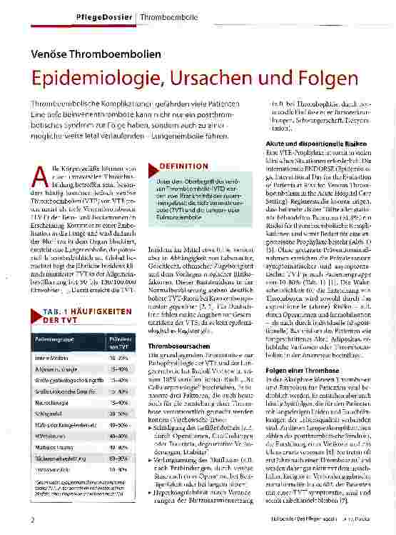Vorschauseite 1: Epidemiologie, Ursachen und Folgen