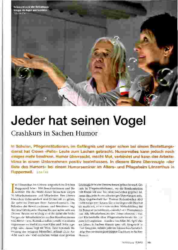 Vorschauseite 1: Jeder hat seinen Vogel