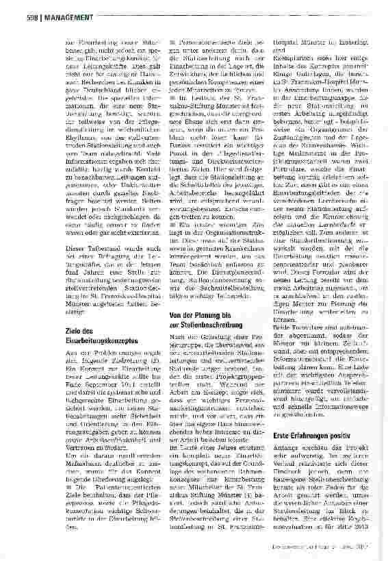 Vorschauseite 2: Einarbeitung pflegerischer Leitungskräfte erleichtert den Start