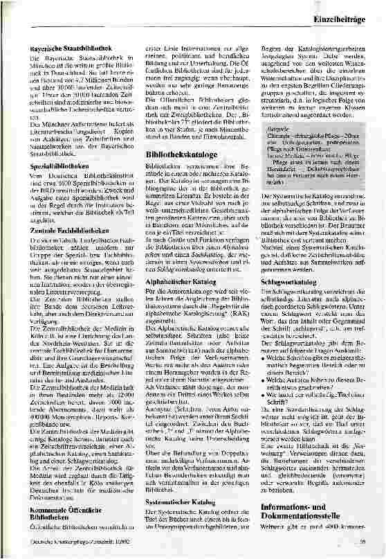Vorschauseite 2: Literaturdienste für die Krankenpflege