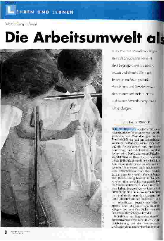 Vorschauseite 1: Die Arbeitsumwelt als Lernumwelt