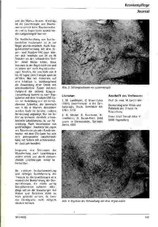 Vorschauseite 3: Zur Lasertherapie von Hauterkrankungen