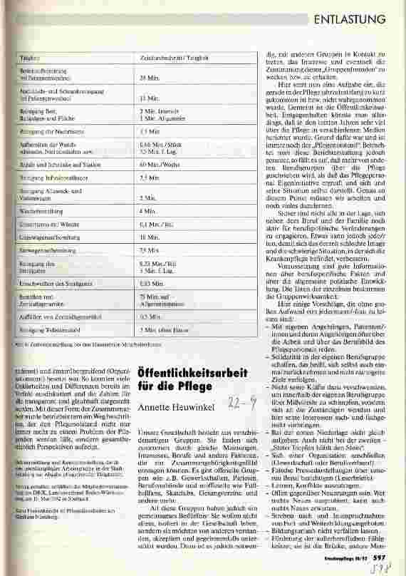 Vorschauseite 1: Öffentlichkeitsarbeit für die Pflege