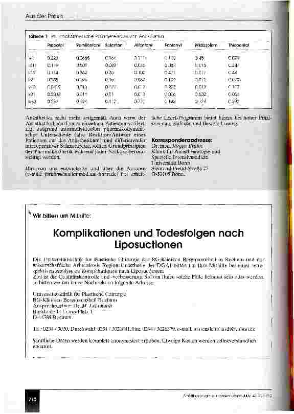 Vorschauseite 3: Ein einfacher Ansatz zur Prädiktion von i.v.-Anästhetika- Konzentrationen mittels einer Excel-Tabelle
