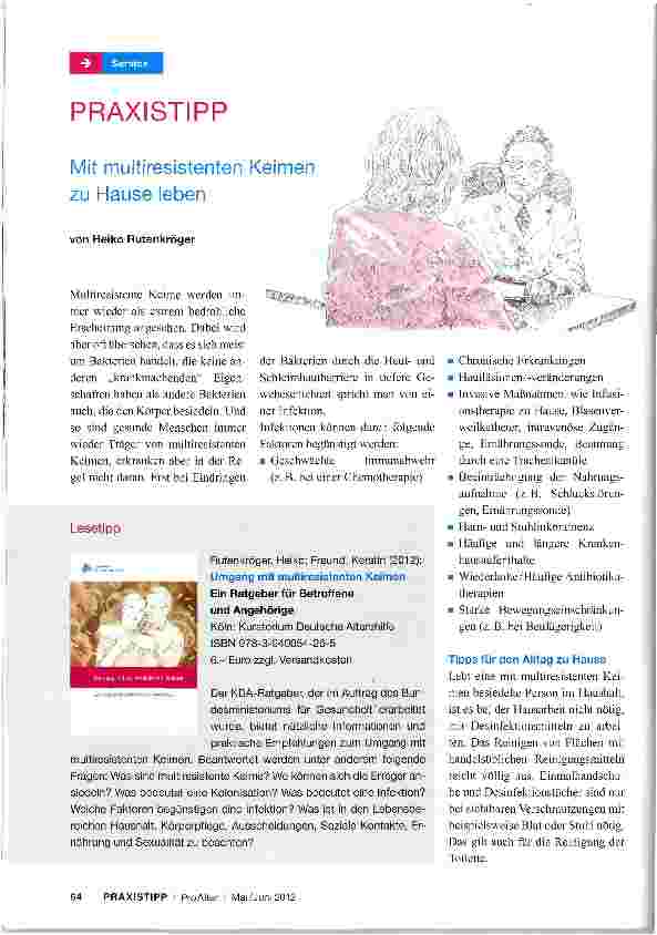 Vorschauseite 1: Mit multiresistenten Keimen zu Hause leben