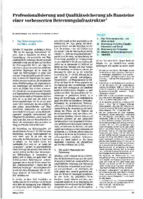 Vorschauseite 1: Professionalisierung und Qualitätssicherung als Bausteine einer verbesserten Betreuungsinfrastruktur