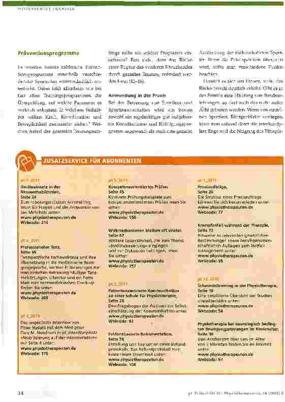 Vorschauseite 3: Prävention von Kreuzbandrupturen