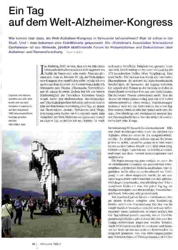 Vorschauseite 1: Ein Tag auf dem Welt-Alzheimer-Kongress