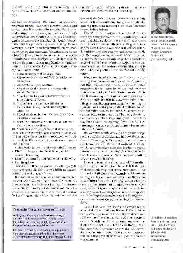 Vorschauseite 2: Ein Tag auf dem Welt-Alzheimer-Kongress