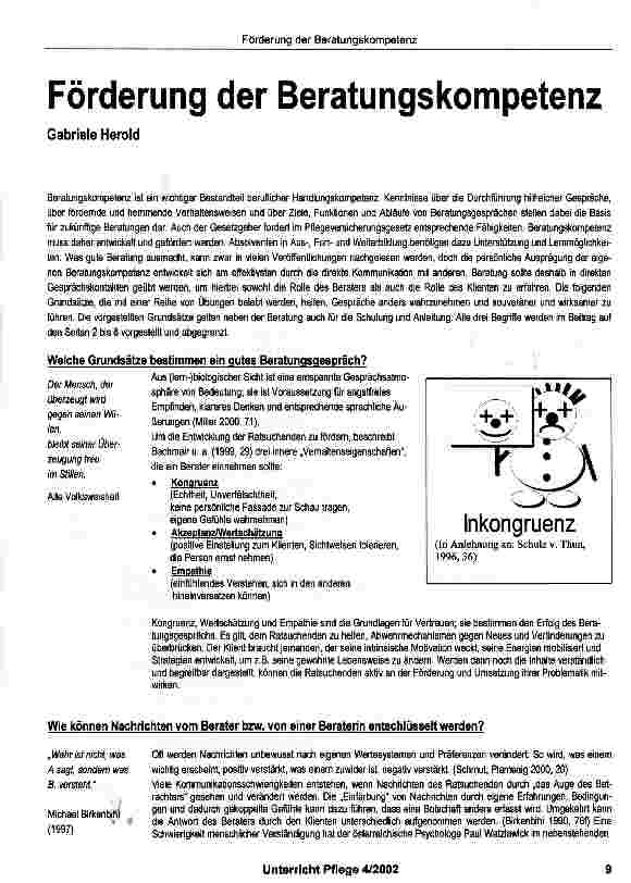 Vorschauseite 1: Förderung der Beratungskompetenz