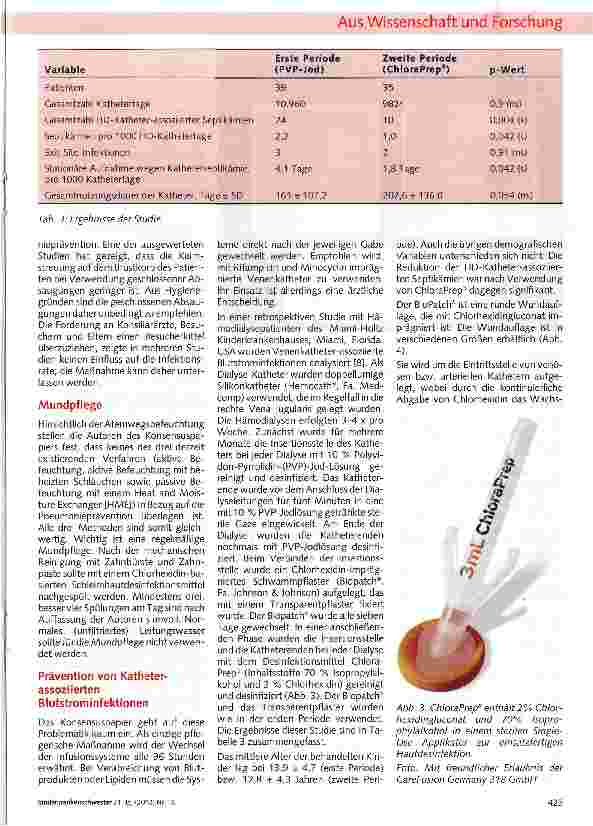 Vorschauseite 4: Konsensusempfehlung aus Australien zu pflegerischen Maßnahmen bei Sepsis und septischem Schock mit einem Kommentar aus deutscher Sicht