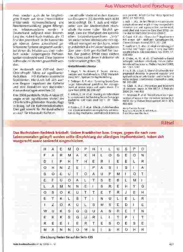 Vorschauseite 6: Konsensusempfehlung aus Australien zu pflegerischen Maßnahmen bei Sepsis und septischem Schock mit einem Kommentar aus deutscher Sicht