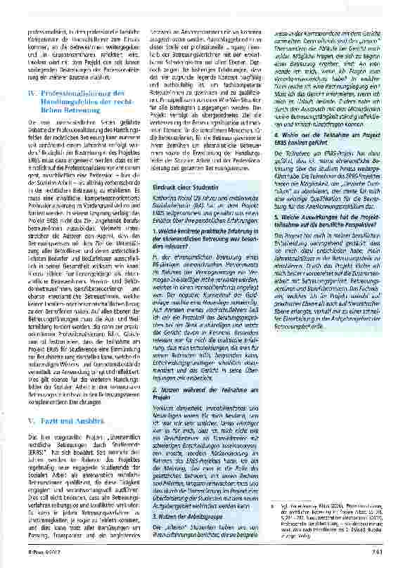 Vorschauseite 4: ERBS - Ehrenamtlich rechtliche Betreuungen durch Studierende - ein Projekt der Fachhochschule Frankfurt a. M. und dem Paritätischen Betreuungsverein Frankfurt