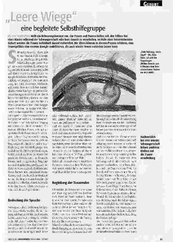 Vorschauseite 1: Leere Wiege eine begleitete Selbsthilfegruppe