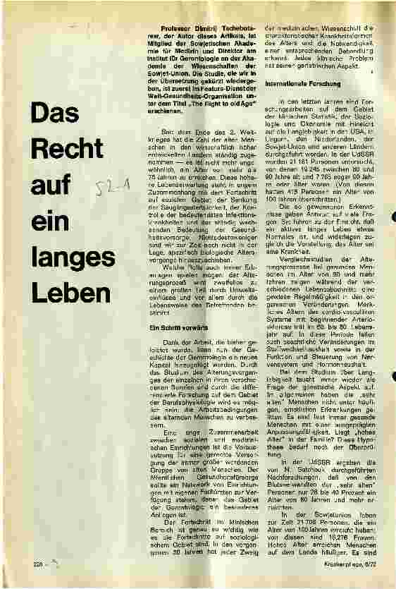 Vorschauseite 1: Das Recht auf ein langes Leben