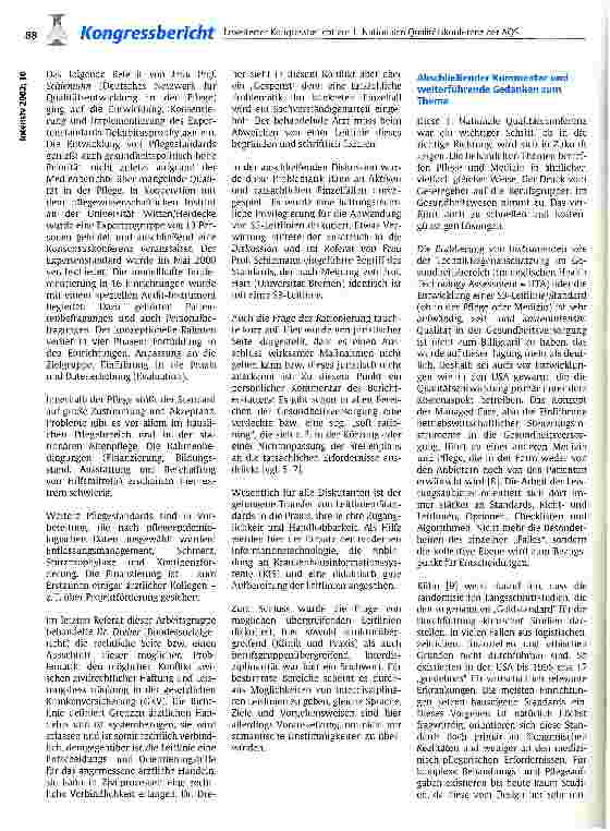 Vorschauseite 3: Erweiterter Kongressbericht zur 1. Nationalen Qualitätskonferenz der AQS (Arbeitsgemeinschaft zur Förderung der Qualitätssicherung in der Medizin)