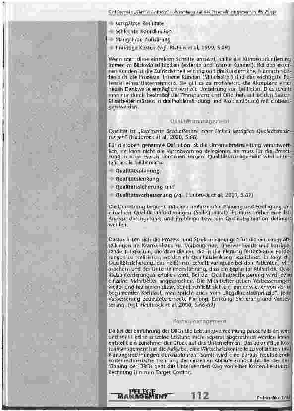 Vorschauseite 3: Clinical Pathway Auswirkung auf das Personalmanagement in der Pflege