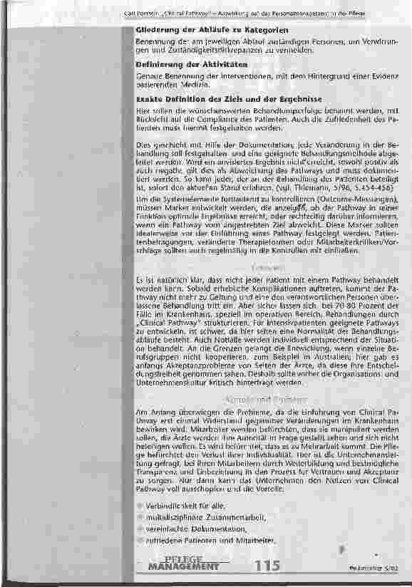 Vorschauseite 6: Clinical Pathway Auswirkung auf das Personalmanagement in der Pflege