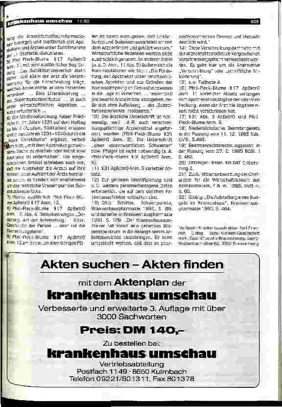 Vorschauseite 6: Das Budgeteinhaltungsgebot und Substitutionsverbot Gesundheitsstrukturgesetz: Die Probleme des Krankenhausapothekers
