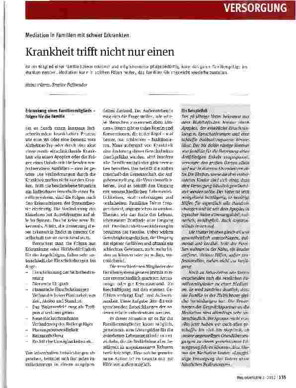 Vorschauseite 1: Krankheit trifft nicht nur einen