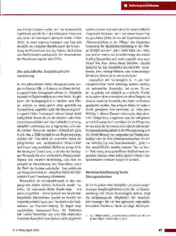 Vorschauseite 4: Herausforderung Sturzprophylaxe - eine medizinische und rechtliche Betrachtung