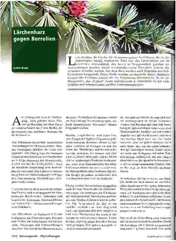 Vorschauseite 1: Lärchenharz gegen Borrelien