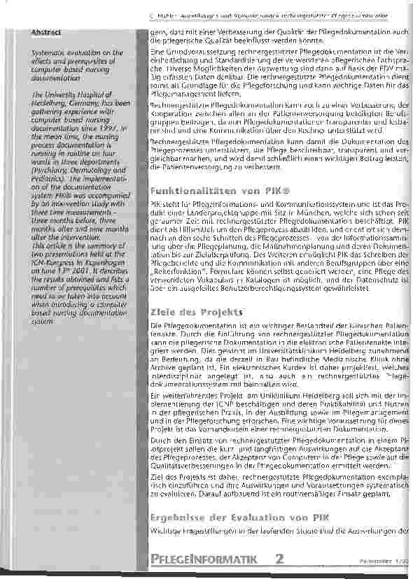 Vorschauseite 2: Auswirkungen und Voraussetzungen rechnergestützter Pflegedokumentation Eine systematische Evaluationsstudie