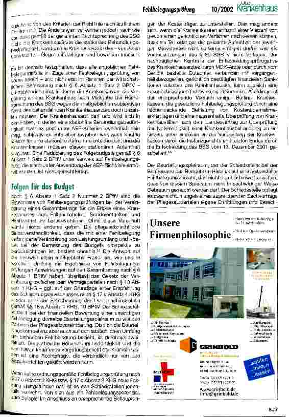Vorschauseite 5: Rechtsfragen der Fehlbelegungsprüfung im Krankenhaus