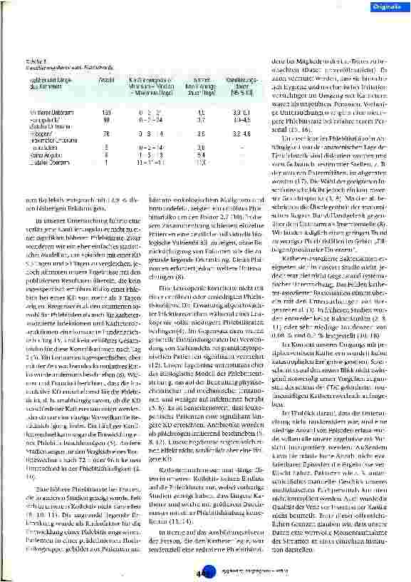 Vorschauseite 4: Phlebitisinzidenz peripherer Teflon-Venenverweilkatheter