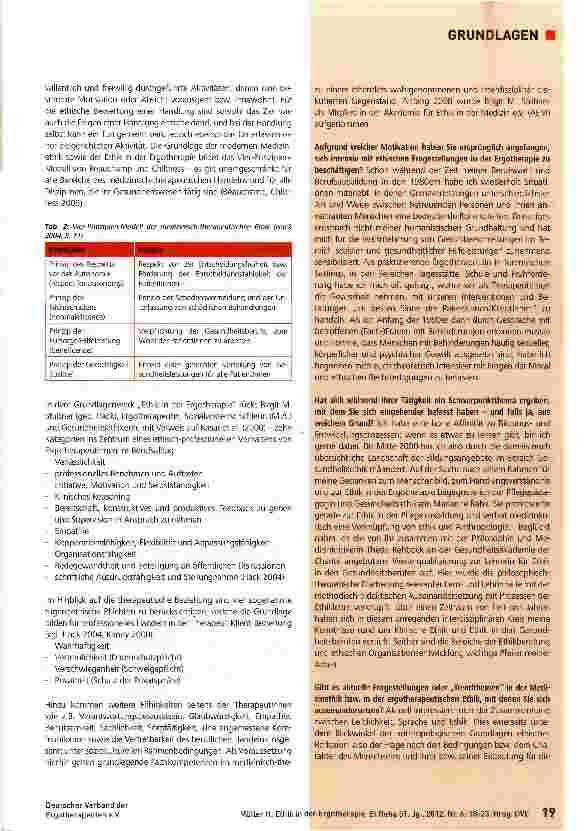 Vorschauseite 2: Ethik in der Ergotherapie