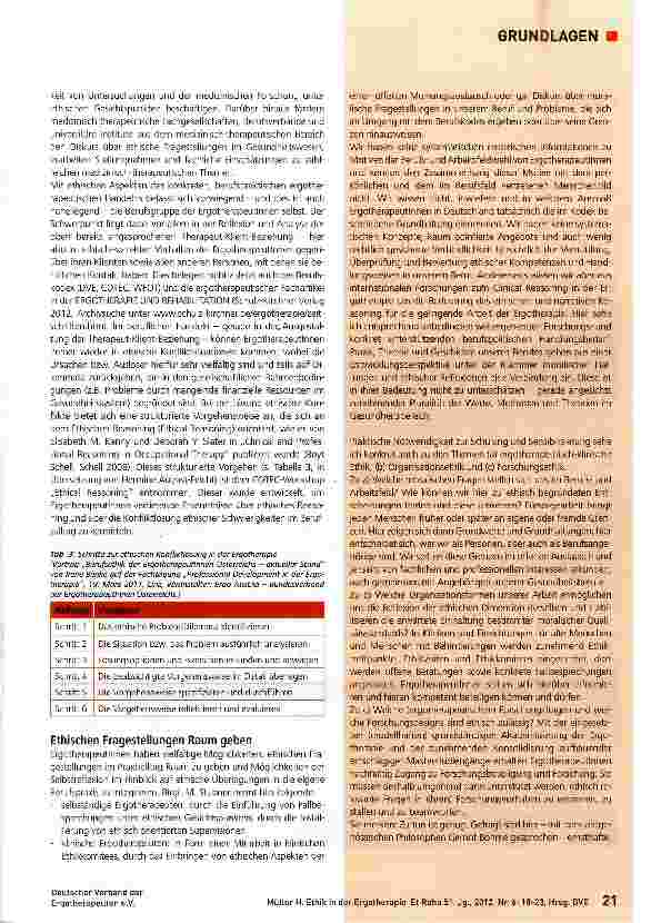 Vorschauseite 4: Ethik in der Ergotherapie