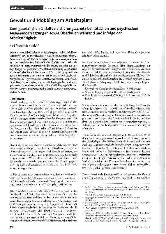 Vorschauseite 1: Gewalt und Mobbing am Arbeitsplatz