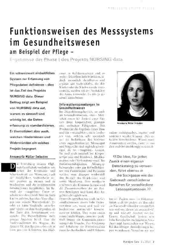 Vorschauseite 1: Funktionsweisen des Messsystems im Gesundheitswesenam Beispiel der Pflege